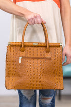 Load image into Gallery viewer, Country Girl Dreamin' White Brown Cow Hide Tan Leather Purse