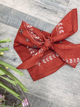 Load image into Gallery viewer, So True Western Paisley Bandana in Rust
