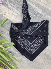 Load image into Gallery viewer, Every Step I Take Western Vintage Bandana in Black
